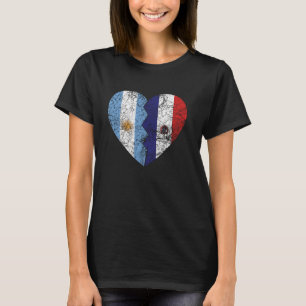 Camiseta Bandeira argentina paraguaia Coração Argentina Par