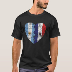 Camiseta Bandeira argentina paraguaia Coração Argentina Par