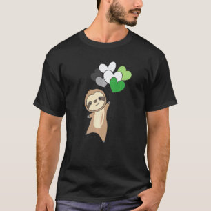 Camiseta Bandeira Aromântica Orgulho Lgbtq Balão Corações P