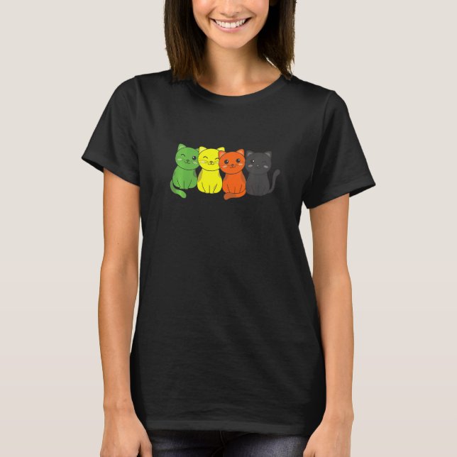 Camiseta Bandeira Aromântica Orgulho Lgbtq Gats Cute Aromti (Frente)