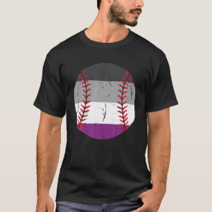 Camiseta Bandeira Assexual de Beisebol Mês do Orgulho LGBT