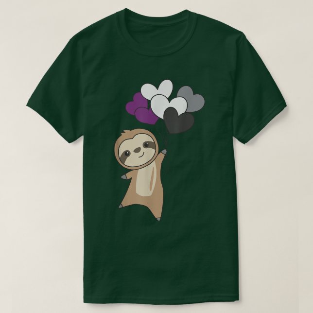 Camiseta Bandeira Assexual Orgulho Lgbtq Balões Corações Pr (Frente do Design)