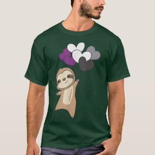Camiseta Bandeira Assexual Orgulho Lgbtq Balões Corações Pr