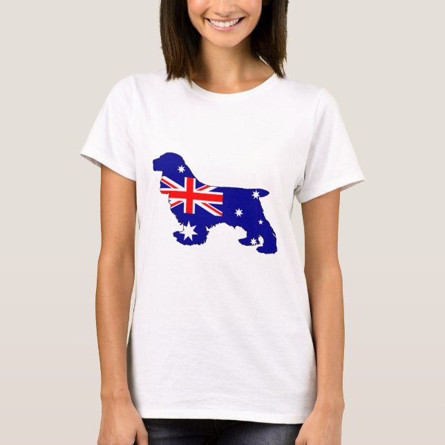 Camiseta Bandeira australiana - cocker spaniel (Frente)