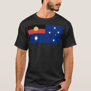 Camiseta Bandeira australiana com Sinalizador aborígene clá