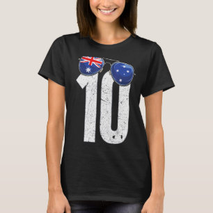 Camiseta Bandeira Australiana Número 10 Jogador de Futebol