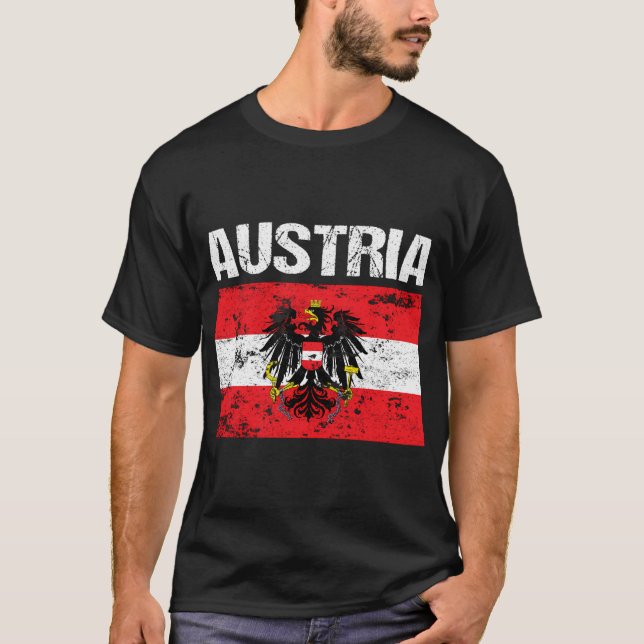Camiseta Bandeira Austríaca Áustria Viena Águia T (Frente)