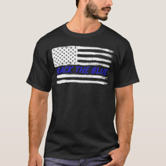 Camiseta Bandeira Azul dos EUA para Policial Unisex