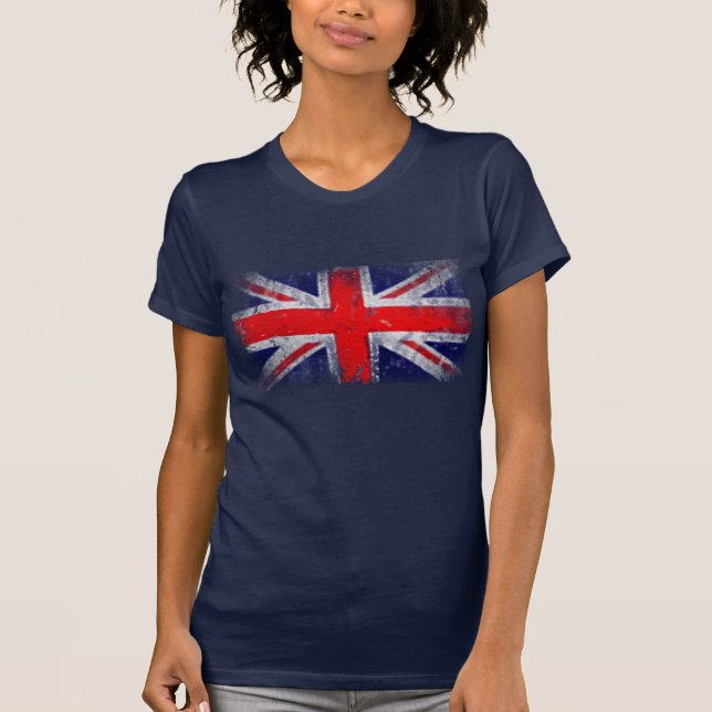Camiseta bandeira azul e vermelha da Inglaterra (Frente)