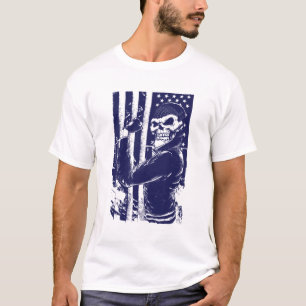 Camiseta Bandeira Azul Patriótica - Caveira