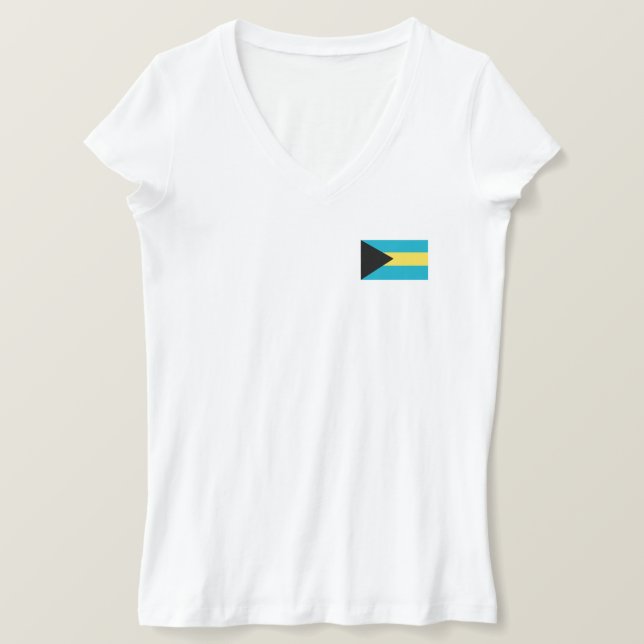Camiseta Bandeira Bahamiana Patriótica (Frente do Design)