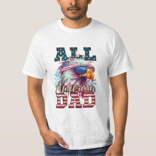 Camiseta Bandeira Bald Eagle USA - Pai Americano 4 de julho