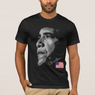 Camiseta Bandeira Barack Obama dos EUA com assinatura