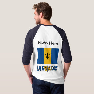 Camiseta Bandeira Barbária de Barbados Nome Personalizado