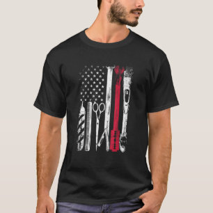 Camiseta Bandeira Barber Americana Bandeira Blade Hair