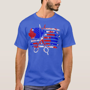 Camiseta Bandeira Barber Salon Hairdresser 3 dos EUA