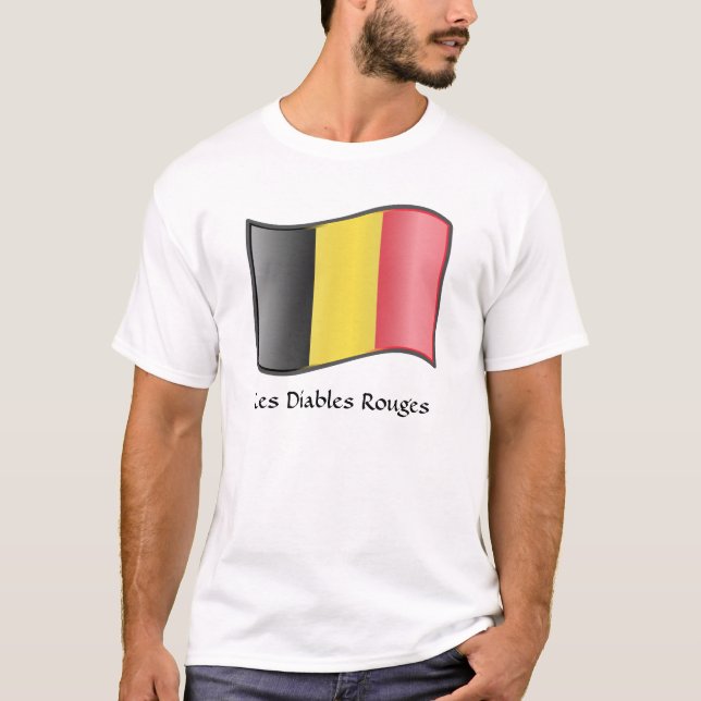 Camiseta Bandeira belga de Onda Les Diables Rouges T-Shirt (Frente)
