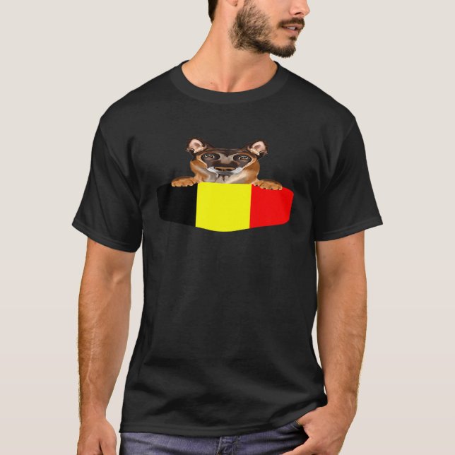 Camiseta Bandeira Belga Malinoi Cão Em Pocket (Frente)