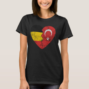 Camiseta Bandeira Belga Turca Coração Bélgica Turquia Sinal