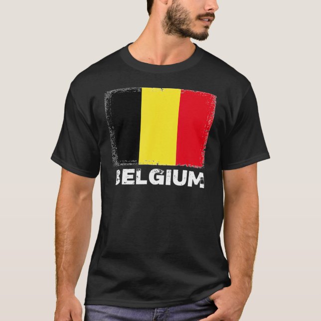 Camiseta Bandeira Bélgica Apoio a Pessoas Belgas (Frente)