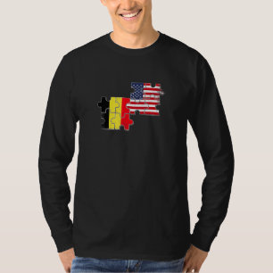 Camiseta Bandeira Bélgica EUA Belga Americana