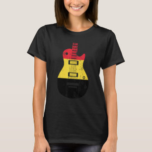 Camiseta Bandeira Bélgica Guitar Vintage Musical
