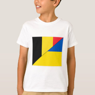 Camiseta Bandeira Bélgica Ucrânia Nacionalidade Belga Ucran