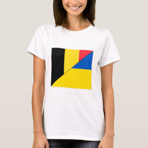 Camiseta Bandeira Bélgica Ucrânia Nacionalidade Belga Ucran