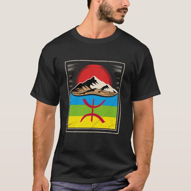 Camiseta Bandeira Berbere Kabyle Amazigue (Frente)