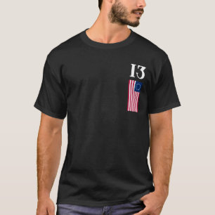 Camiseta Bandeira Betsy Ross das Treze Colônias