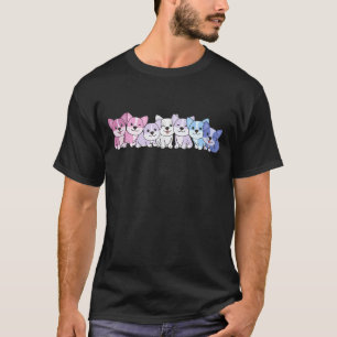 Camiseta Bandeira Bigender Orgulho Lgbtq Cães Corgi Bigende