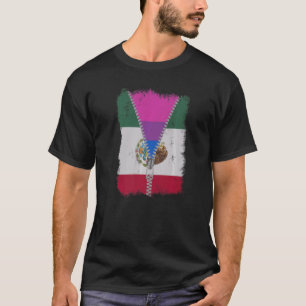 Camiseta Bandeira Bisexual do México Zip Orgulho Lgbt Mexic