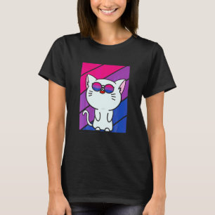 Camiseta Bandeira Bissexual Orgulho Gato Fofo Aliado Orgulh