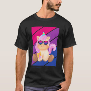 Camiseta Bandeira Bissexual Orgulho Unicórnio Fofo Aliado O