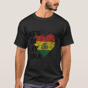 Camiseta Bandeira Boliviana Está No Meu DNA Coração Raízes