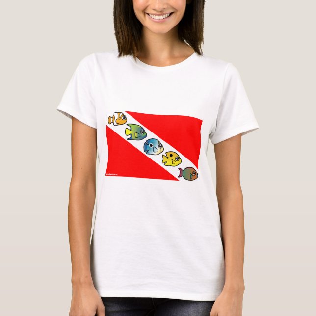 Camiseta Bandeira bonito do mergulho de Scubadorable (Frente)