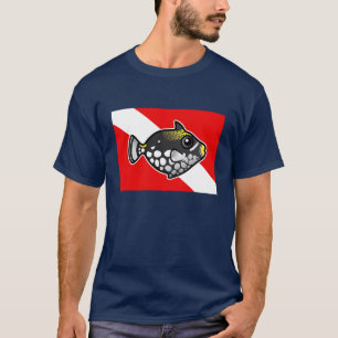 Camiseta Bandeira bonito do mergulho do Triggerfish do