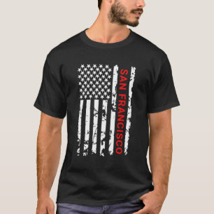 Camiseta Bandeira Branca Negra de São Francisco Estados Uni