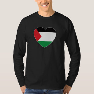 Camiseta bandeira branca palestina design gráfico cardíaco