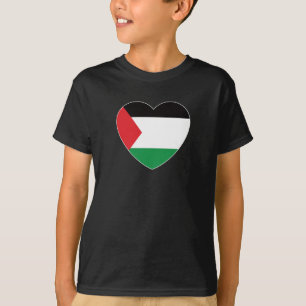 Camiseta bandeira branca palestina design gráfico cardíaco