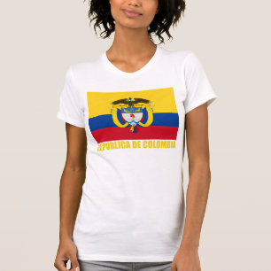 Camiseta Bandeira & brasão de Colômbia