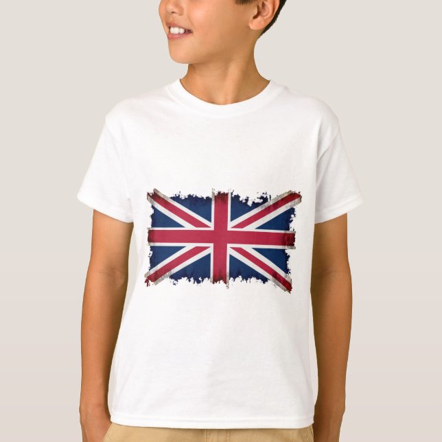 Camiseta Bandeira Britânica, bandeira da União, Grunge Patr (Frente)