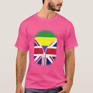 Camiseta Bandeira Britânica do Gabão - Zipper do Gabão Rein