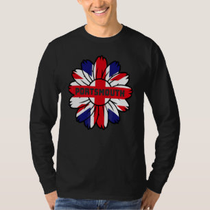 Camiseta Bandeira Britânica Inglaterra Reino Unido Girassol