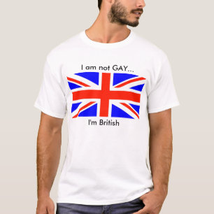 Camiseta bandeira britânica, não sou GAY... sou britânic