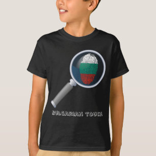 Camiseta Bandeira búlgara da impressão digital do toque