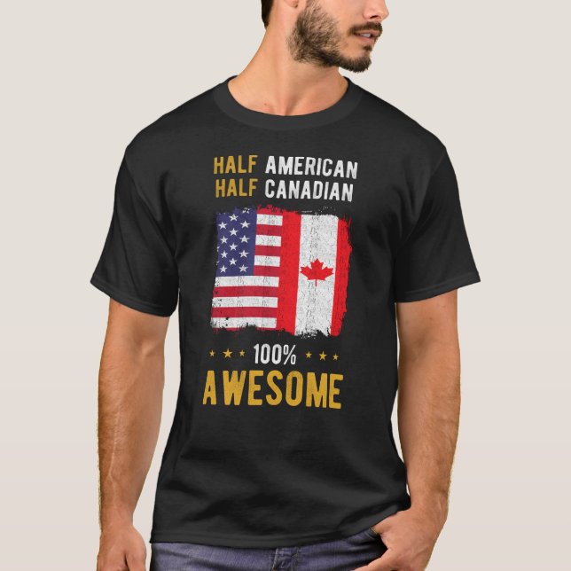 Camiseta Bandeira Canadense Americana (Frente)