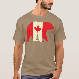 Camiseta Bandeira Canadense Bear Canada Lover Canadian Root