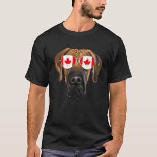 Camiseta Bandeira Canadense Cachorro Grande Dane Marrom Can