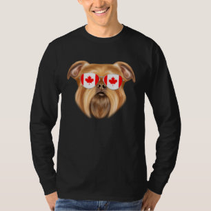 Camiseta Bandeira Canadense Cachorro Griffon de Bruxelas Ca